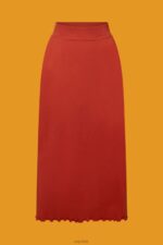 Esprit Jersey midi skirt, sustainable cotton Women Terracotta Skirts P0D0X44 - Image 5