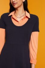 Esprit Jersey mini dress Women Navy Dresses P0D0X61 - Image 3