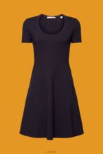Esprit Jersey mini dress Women Navy Dresses P0D0X61 - Image 5