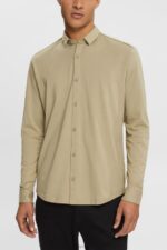 Esprit Jersey shirt Men Pale Khaki Shirts P0D0X888