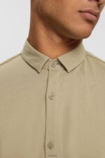 Esprit Jersey shirt Men Pale Khaki Shirts P0D0X888 - Image 3