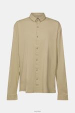 Esprit Jersey shirt Men Pale Khaki Shirts P0D0X888 - Image 5