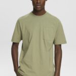 Esprit Jersey t-shirt Men Light Khaki T-Shirts P0D0X746