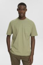 Esprit Jersey t-shirt Men Light Khaki T-Shirts P0D0X746