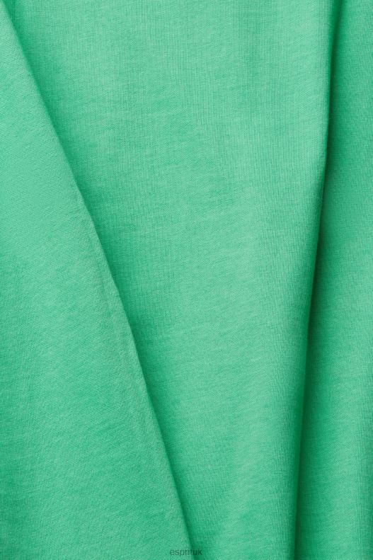 Esprit Jersey T-shirt with a print Men Green T-Shirts P0D0X845 - Image 4