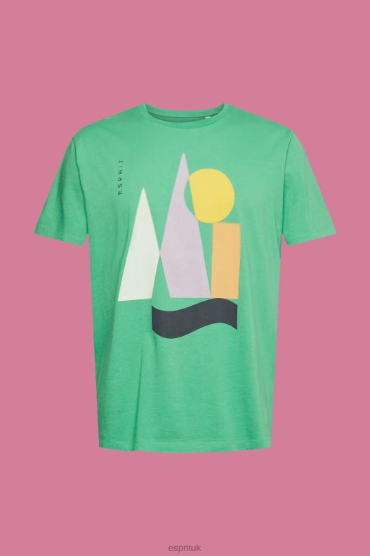 Esprit Jersey T-shirt with a print Men Green T-Shirts P0D0X845 - Image 5