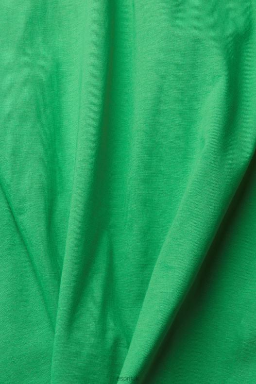 Esprit Jersey T-shirt with an embroidered logo Men Green T-Shirts P0D0X916 - Image 4