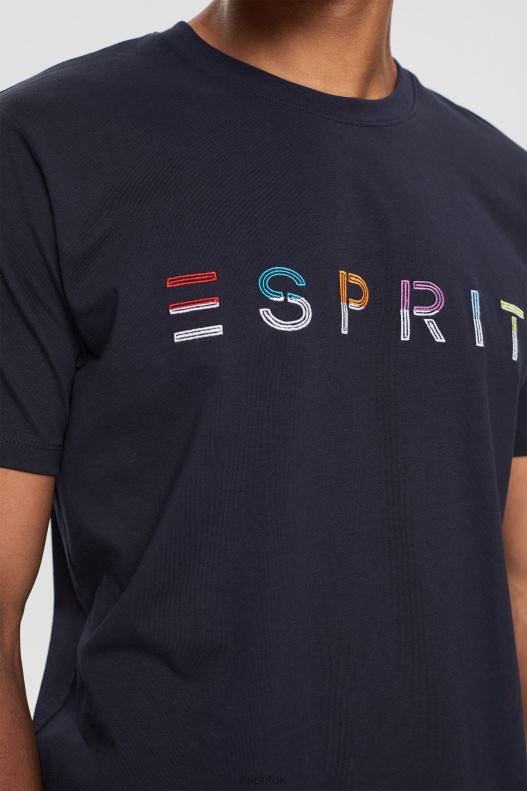 Esprit Jersey T-shirt with an embroidered logo Men Navy T-Shirts P0D0X917 - Image 3