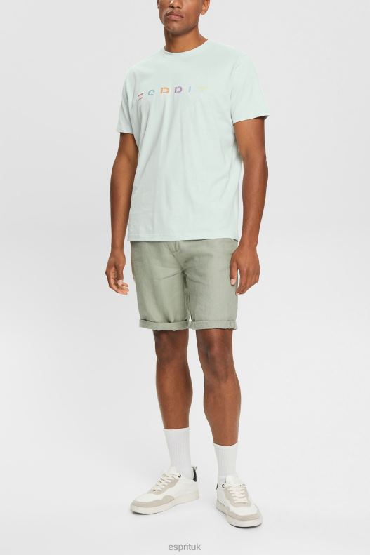 Esprit Jersey T-shirt with an embroidered logo Men Pastel Blue T-Shirts P0D0X919 - Image 2