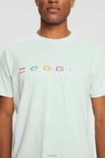 Esprit Jersey T-shirt with an embroidered logo Men Pastel Blue T-Shirts P0D0X919 - Image 3