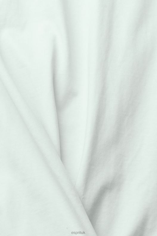 Esprit Jersey T-shirt with an embroidered logo Men Pastel Blue T-Shirts P0D0X919 - Image 4