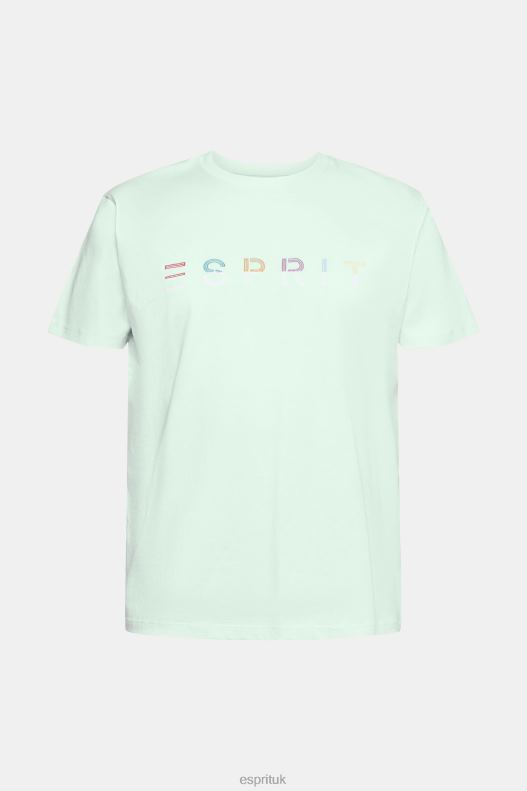 Esprit Jersey T-shirt with an embroidered logo Men Pastel Blue T-Shirts P0D0X919 - Image 5
