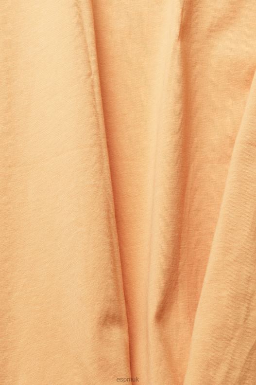 Esprit Jersey T-shirt with an embroidered logo Men Peach T-Shirts P0D0X918 - Image 4