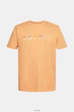Esprit Jersey T-shirt with an embroidered logo Men Peach T-Shirts P0D0X918 - Image 5