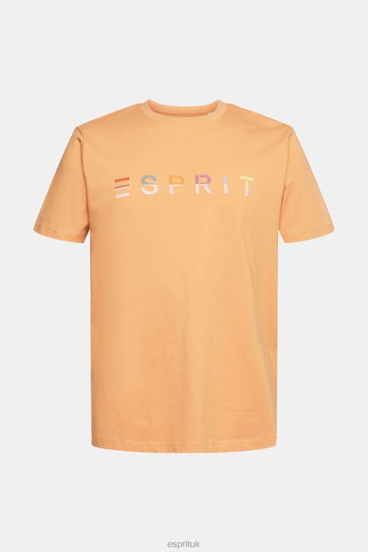 Esprit Jersey T-shirt with an embroidered logo Men Peach T-Shirts P0D0X918 - Image 5