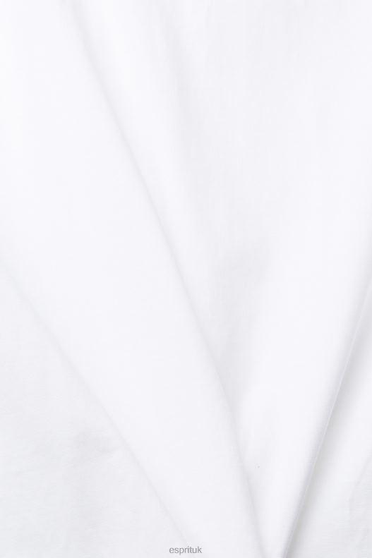 Esprit Jersey T-shirt with an embroidered logo Men White T-Shirts P0D0X915 - Image 4