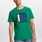 Esprit Jersey T-shirt with print, 100% cotton Men Dark Green T-Shirts P0D0X584