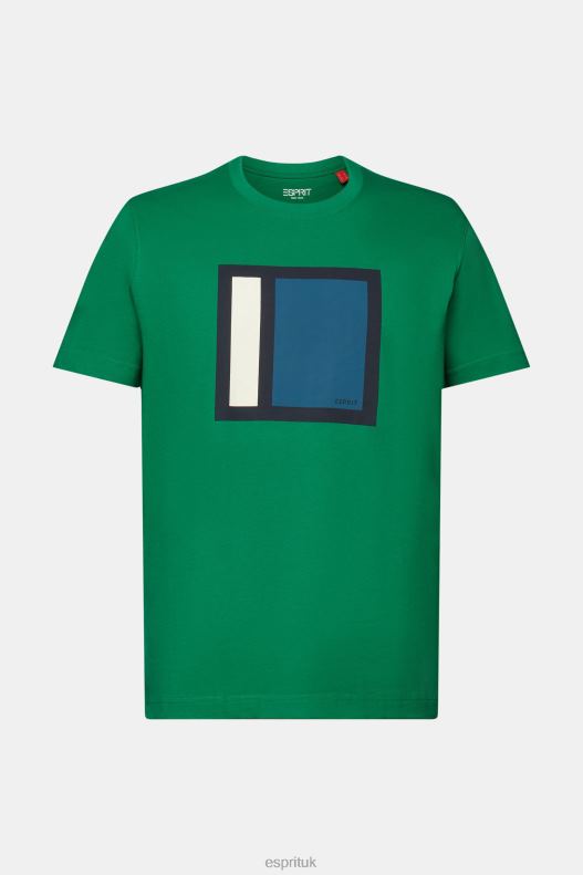 Esprit Jersey T-shirt with print, 100% cotton Men Dark Green T-Shirts P0D0X584 - Image 5