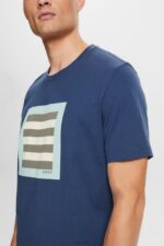 Esprit Jersey T-shirt with print, 100% cotton Men Grey Blue T-Shirts P0D0X585 - Image 3