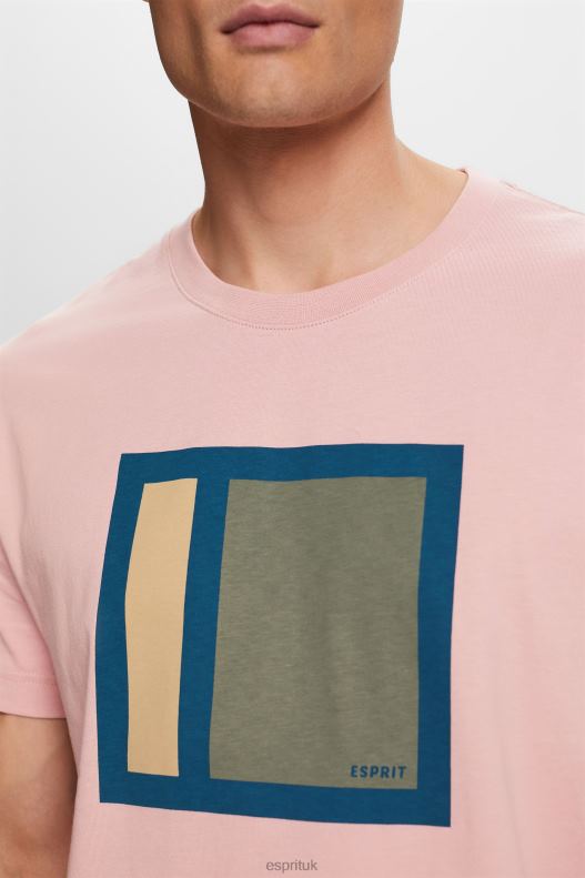 Esprit Jersey T-shirt with print, 100% cotton Men Old Pink T-Shirts P0D0X586 - Image 3