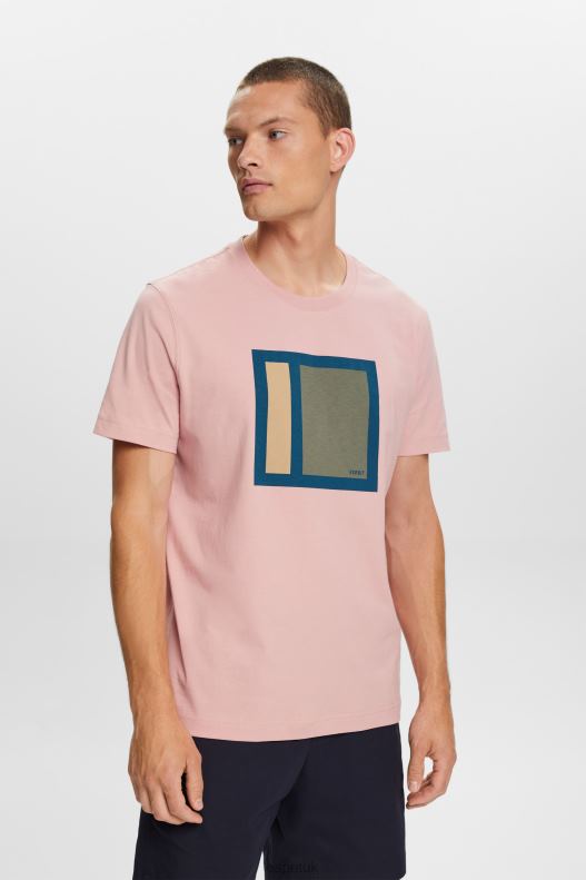 Esprit Jersey T-shirt with print, 100% cotton Men Old Pink T-Shirts P0D0X586 - Image 1