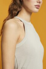 Esprit Jersey tank top Women Dusty Green Tank P0D0X261 - Image 3