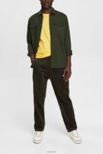 Esprit Jogger style corduroy trousers Men Dark Khaki Trousers & Pants P0D0X332 - Image 2