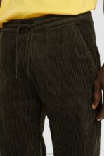 Esprit Jogger style corduroy trousers Men Dark Khaki Trousers & Pants P0D0X332 - Image 3