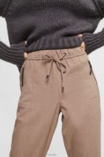 Esprit Jogger style trousers Women Taupe Joggers P0D0X445 - Image 3
