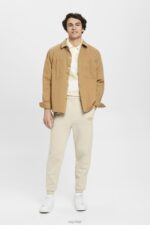 Esprit Joggers with logo print Men Light Taupe Joggers P0D0X665 - Image 2