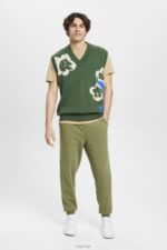 Esprit Joggers with logo print Men Olive Joggers P0D0X666 - Image 2