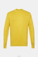 Esprit Jumper with herringbone pattern Men Dusty Yellow Sweaters P0D0X830 - Image 5