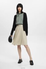 Esprit Knee-length chiffon skirt Women Dusty Green Skirts P0D0X279 - Image 2