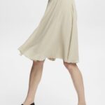 Esprit Knee-length chiffon skirt Women Dusty Green Skirts P0D0X279