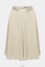 Esprit Knee-length chiffon skirt Women Dusty Green Skirts P0D0X279 - Image 5