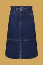 Esprit Knee-length denim skirt Women Blue Medium Wash Skirts P0D0X269 - Image 5