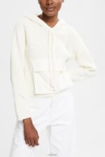 Esprit Knit hooded jumper Women Off White Sweaters P0D0X563