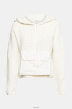 Esprit Knit hooded jumper Women Off White Sweaters P0D0X563 - Image 5