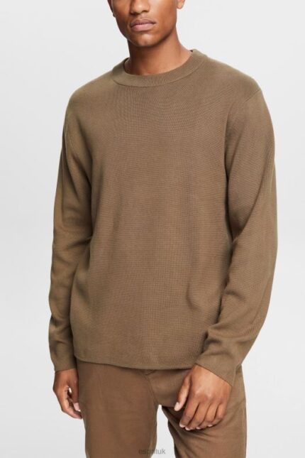 Esprit Knit jumper Men Khaki Green Sweaters P0D0X840