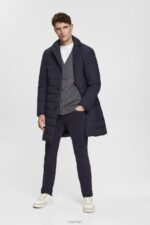 Esprit Knitted cardigan with buttons Men Navy Sweaters P0D0X698 - Image 2