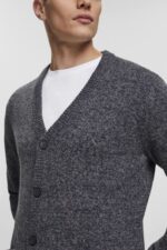 Esprit Knitted cardigan with buttons Men Navy Sweaters P0D0X698 - Image 3
