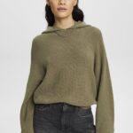 Esprit Knitted hoodie Women Light Khaki Sweatshirts & Hoodies P0D0X244