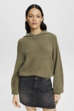 Esprit Knitted hoodie Women Light Khaki Sweatshirts & Hoodies P0D0X244