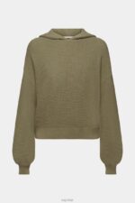 Esprit Knitted hoodie Women Light Khaki Sweatshirts & Hoodies P0D0X244 - Image 5