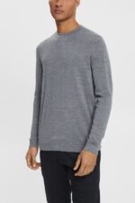 Esprit Knitted wool sweater Men Grey Sweaters P0D0X907