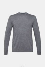 Esprit Knitted wool sweater Men Grey Sweaters P0D0X907 - Image 5