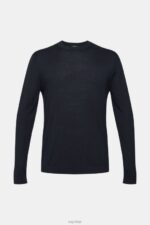 Esprit Knitted wool sweater Men Navy Sweaters P0D0X904 - Image 5