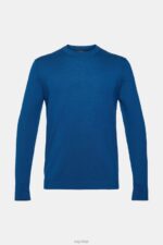 Esprit Knitted wool sweater Men Petrol Blue Sweaters P0D0X905 - Image 5