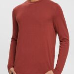 Esprit Knitted wool sweater Men Terracotta Sweaters P0D0X906