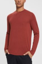 Esprit Knitted wool sweater Men Terracotta Sweaters P0D0X906